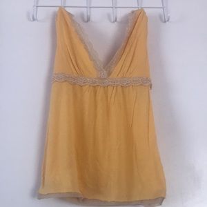 V-neck sleeveless yellow top